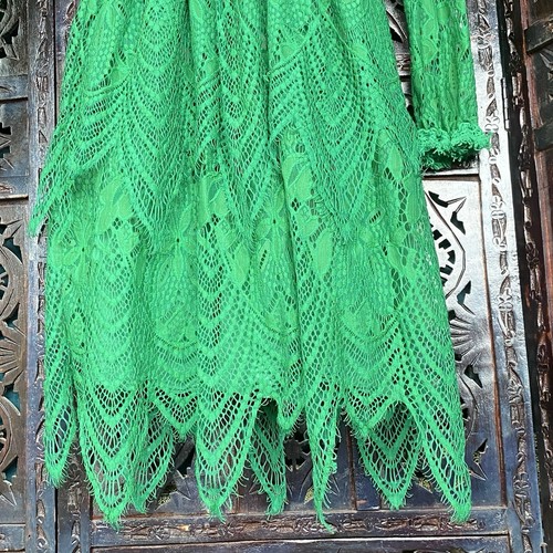 100 Cotton Trish Scully Emerald Green Lace Dress Girls 12 Occasion Fairy Tulle - Picture 4 of 17