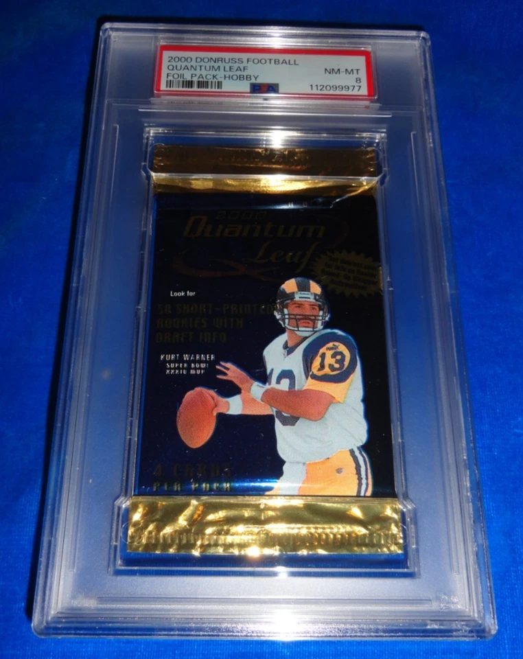 2000 Donruss QUANTUM LEAF FOOTBALL FOIL PACK HOBBY PSA 8 NM-MT - Image 2 of 4
