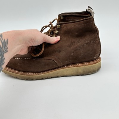 Coach Suede Derek Hiking Boots Brown Leather Lace Up Moc Toe 