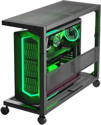 Computer Tower Ständer - Höhenverstellbar 2-stufig ATX-Gehäuse PC Ständer Drucker Rack P
