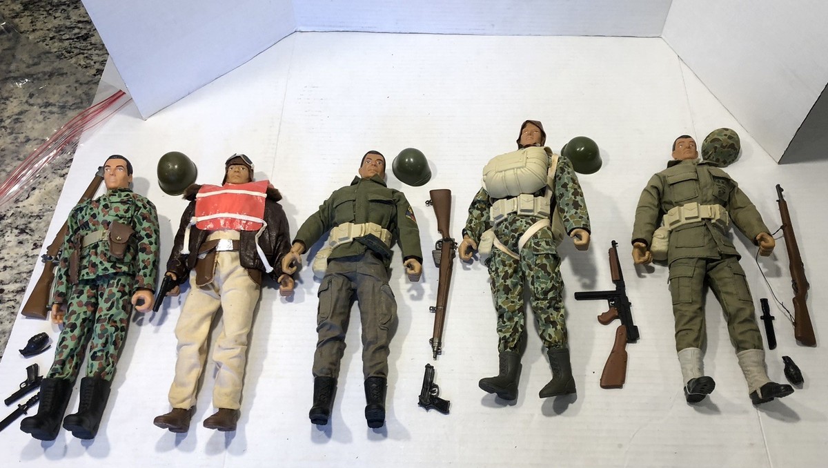 12” Gi Joe Size - WWII USA - Action Figures Lot Of 5 - Formative