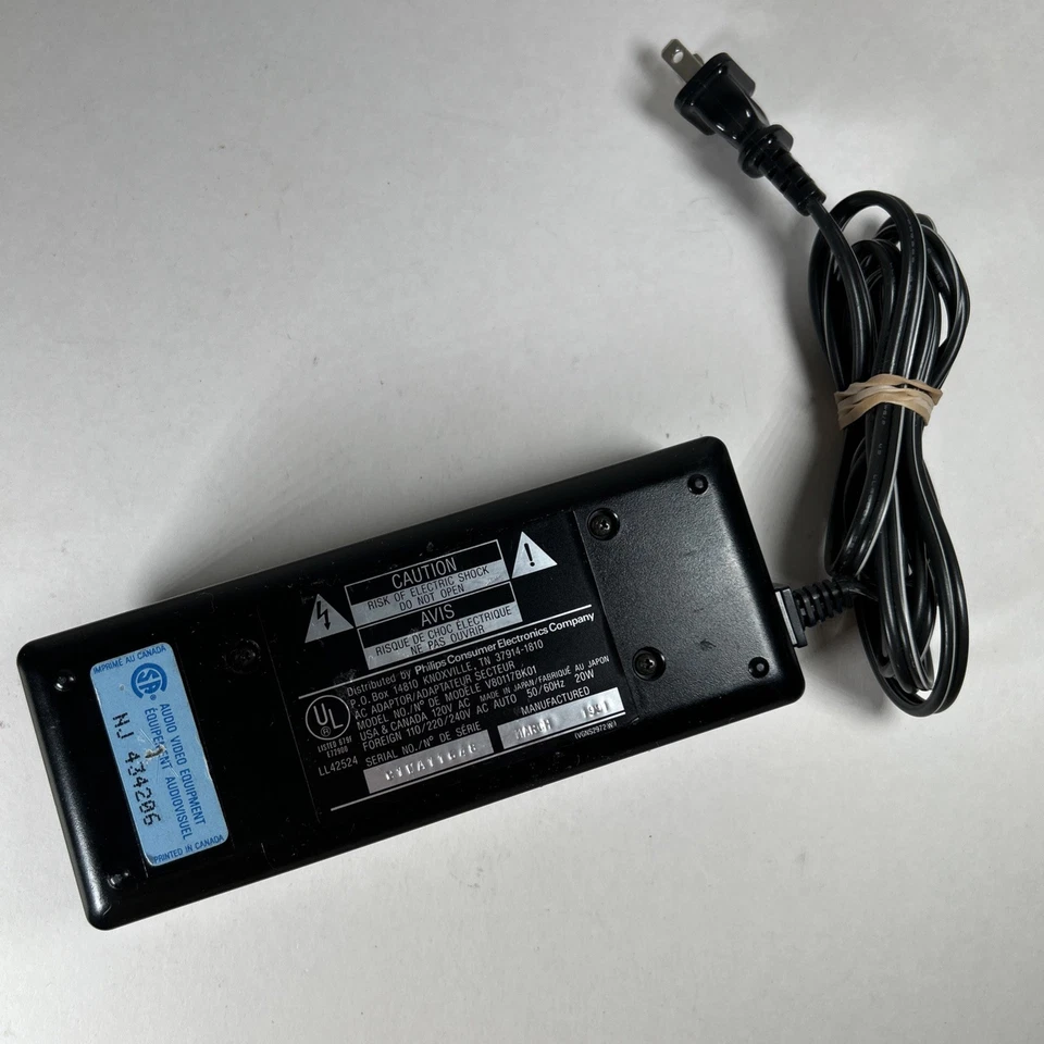 Cargador adaptador de CA con cable de alimentación original Philips #V80117BK01 Foto 2 de 3