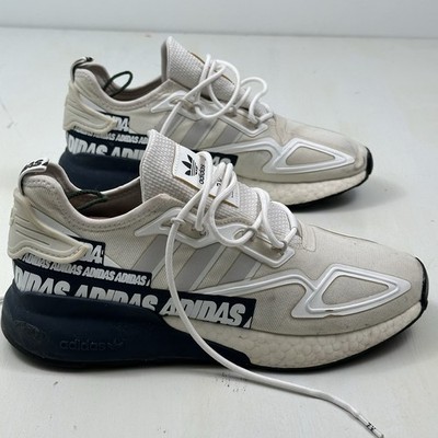 Size 9 - adidas ZX 2K Boost Bold Logo Graphic - White Navy for