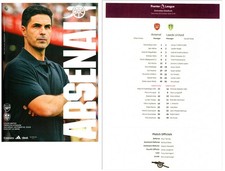 Arsenal v Leeds United 10/10/2026 programme + poster plus teamsheet