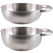 Ciotola IN Acciaio Inox Con Manico Esterno Conchiglia Insalatiera Zuppiera