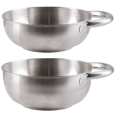 Bowl Edelstahlschüssel mit Henkel Outdoor Schale Salatschüssel Suppenschüssel