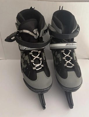 Bladerunner Ice Skates Micro Ice Black Gray Adjustable Size US 5-8 Blade Covers
