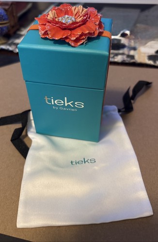 TIEKS Gavrieli Empty MINI Gift Card Box Orange Flower BOX ONLY NO SHOES