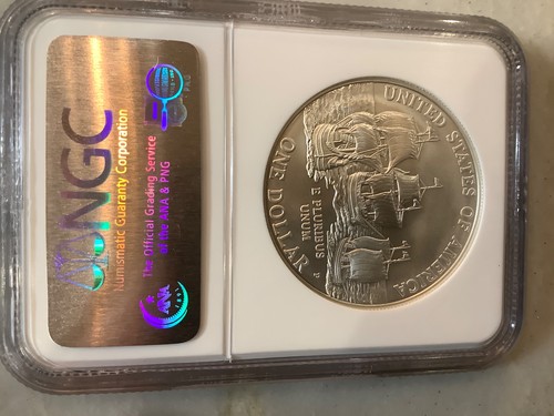 2007 P NGC MS69 Silver 1oz Coin Jamestown Commemorative UNC - Picture 2 of 2