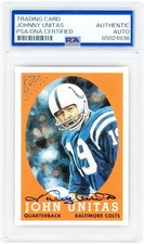 Johnny Unitas Baltimore Colts Signed 2001 Topps Gallery Heritage #GH1 PSA Card