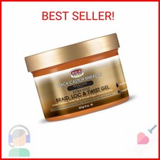 African Pride Black Castor Miracle Extra Hold Braid, Loc, Twist Gel - Extreme Ho