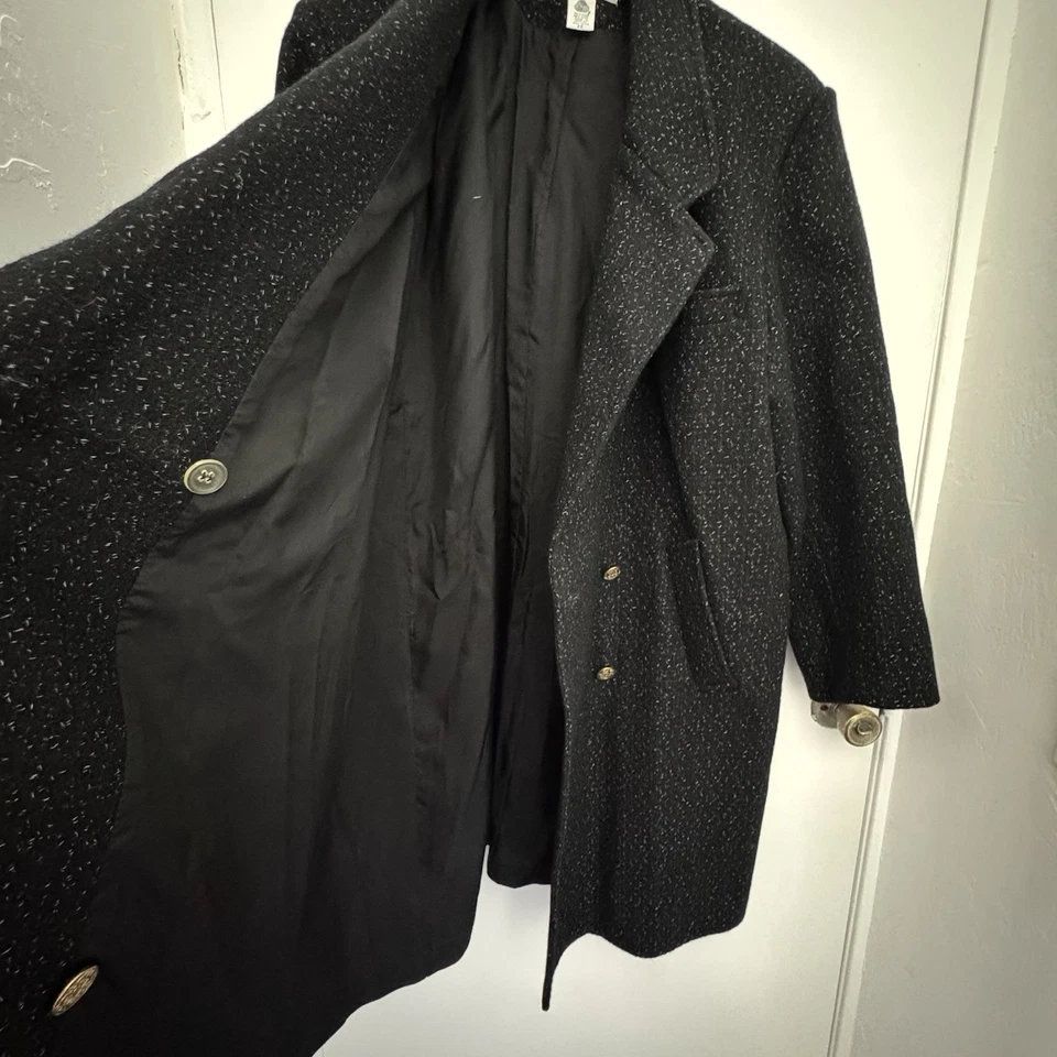 BRYANT PARK Coat Womens 20 Black 100% Pure New Wool VTG/Retro/Academia/Business - Изображение 3 из 4