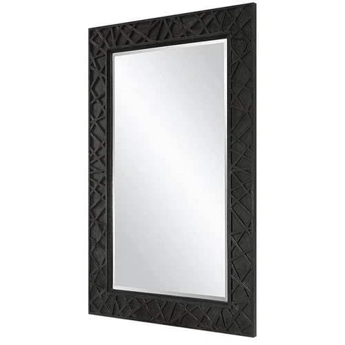 Uttermost Everest Contemporary Wood and Glass Mirror in Black - Picture 2 of 7