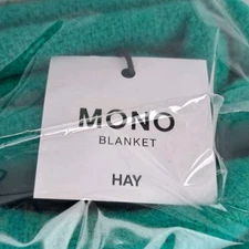 Hay Mono Throw Blanket Aqua Green 100% Wool New W/ Tags 130x180cm 71x51.25"