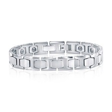 Polished Magnetic Link Tungsten Bracelet