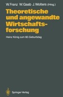 Theoretische Und Angewandte Wirtschaftsforschung Wolfgang Franz