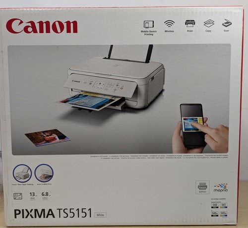 Canon PIXMA TS5151 All-In-One Printer Wireless Mobile Device White