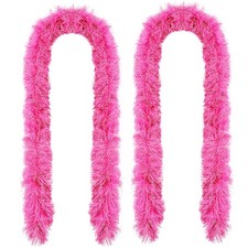 whitefeather Pink 2pcs Feather Boas Artificial Fluffy 1.64Yard-2pcs,