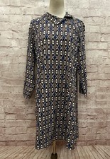 J. McLaughlin Women’s Dress Large Christabel Abstract Blue Brown