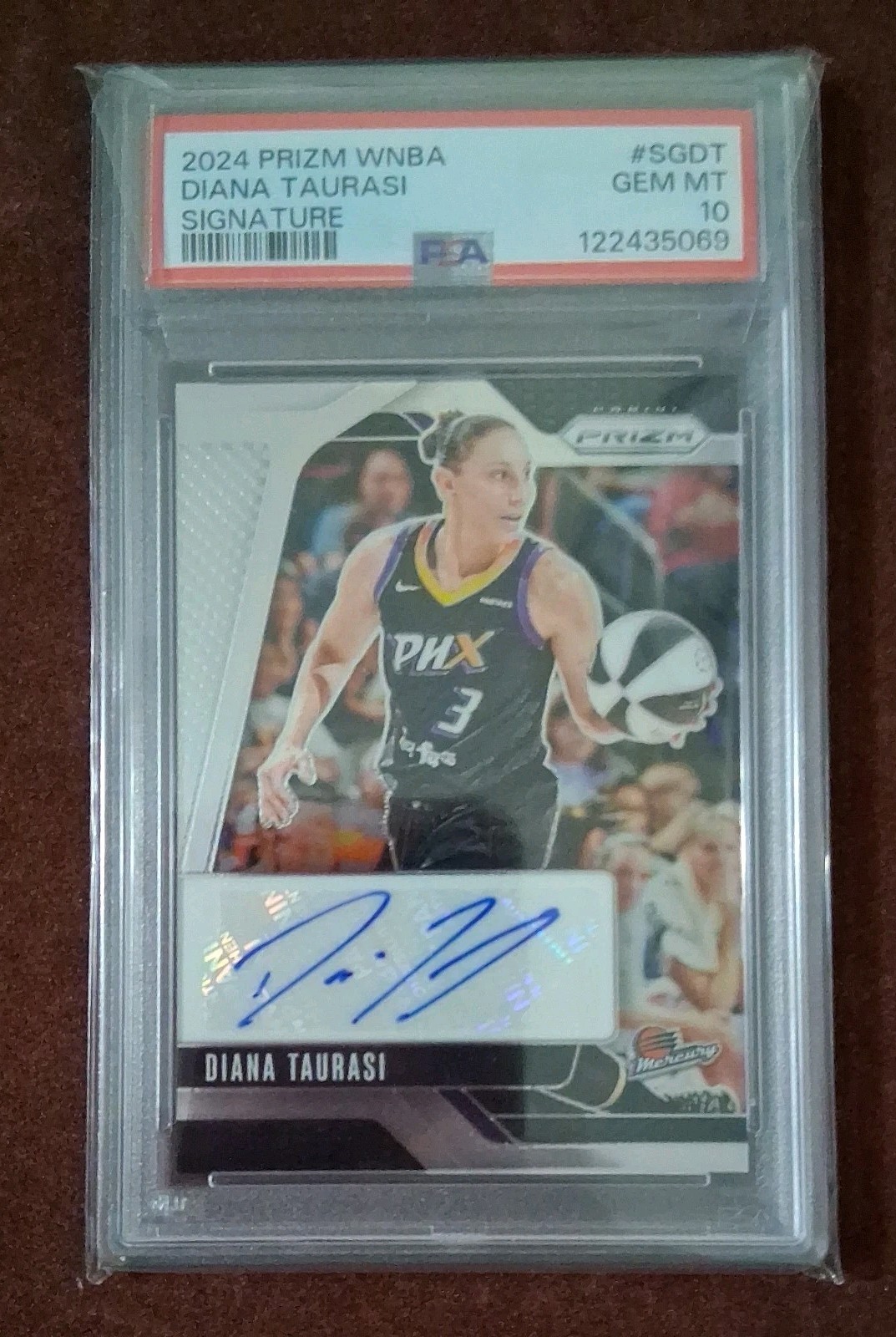 Diana Taurasi Auto PSA 10 GEM MT 2024 Panini Prizm WNBA Signature Mercury #SG-DT