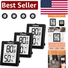 Portable 3-Pack Temperature & Humidity Gauge - Accurate LCD Display Monitoring
