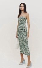 $235 REFORMATION Midi Dress Women L RYDEN Strapless Midi Knit Stretch Spring EUC