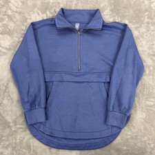Lou Grey Womens XS Blue Quarter Zip Pullover Sweatshirt 750712 RN140923