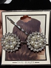 NWT Rhinestone Pearl Hair Pins Set Rare Beauty Almar Lot 949