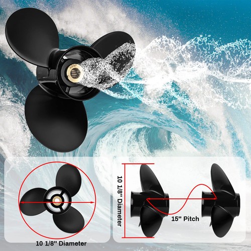 OEM 48-73140A45 Upgrade Aluminum Boat Outboard Propeller 10 1/8x15 fit Mercur... - Picture 7 of 8