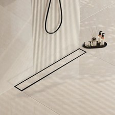 Neodrain 32" Matte Black Linear Shower Drain 304 Stainless Steel 2-in-1 Cover.-