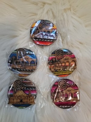 (Lot 5) Peru Arequipa Small Round 2.5'' Logo Magnet Andean Wood Handcrafted Misti
