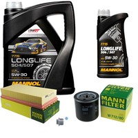 MANN-FILTER Inspektionspaket Mannol 6L Longlife 5W-30 FüR Saab 9-3 Cabriolet