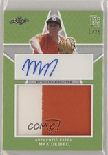 2020 Leaf Perfect Game National Showcase Green 1/25 Max Debiec Patch Auto 0c6