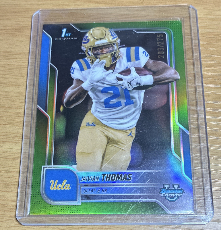Topps 2024 Bowman Chrome University Jaivian Thomas 1st Green /275 UCLA #47