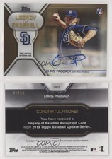 2019 Topps Update Legacy of Baseball Gold /50 Chris Paddack Rookie Auto RC