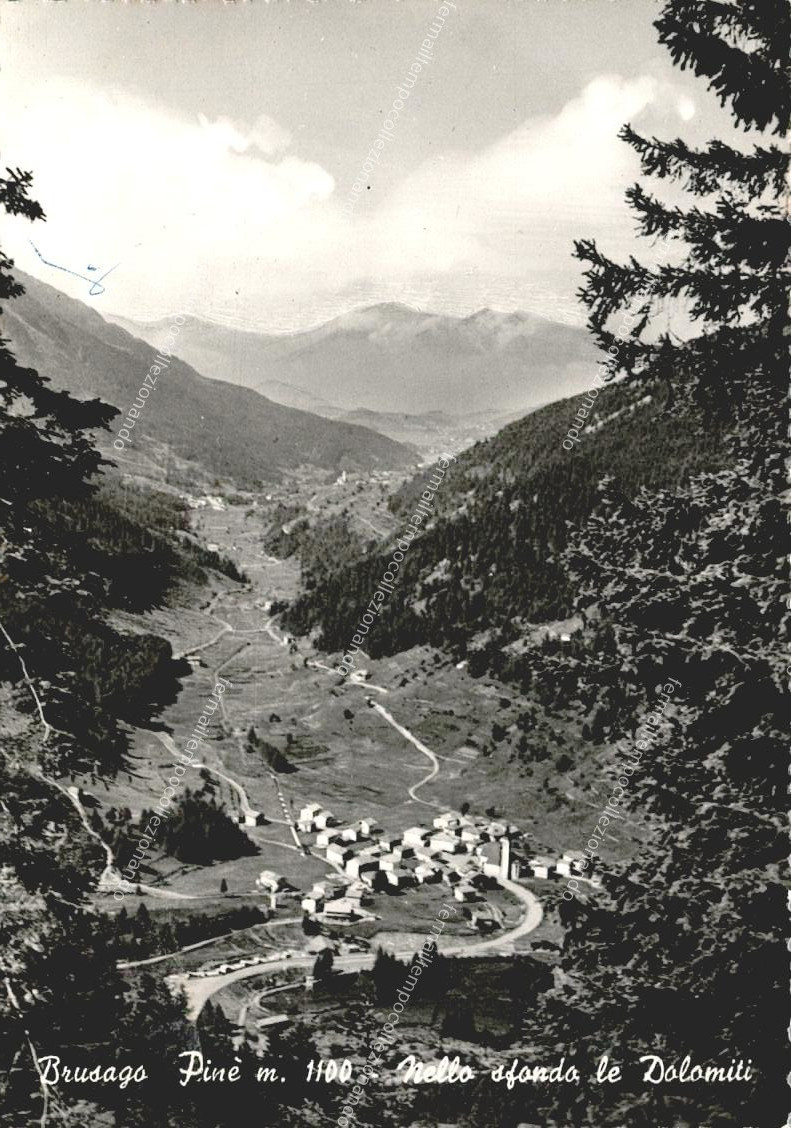 eq117 cartolina brusago pinè,provincia di trento