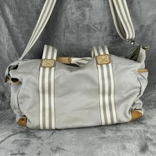 Pottery Barn Kids Classic Gray Bag Duffle Diaper Tote Canvas  Leather