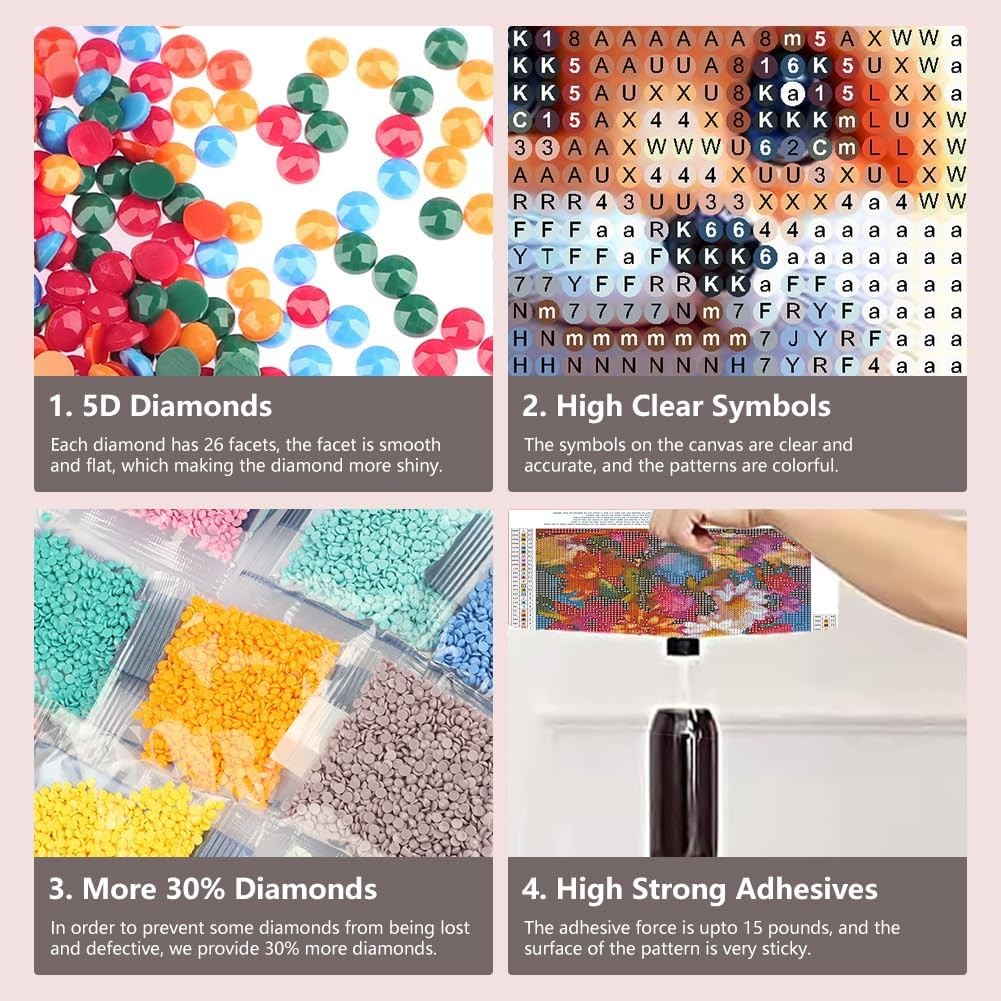 Diamond Painting Kits for Adults, Fox Diamond Art Kits for Beginners - DIY Full 