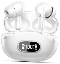 Wireless Earbuds, Bluetooth Headphones 5.4 HiFi Stereo, Ear Buds with 4 White