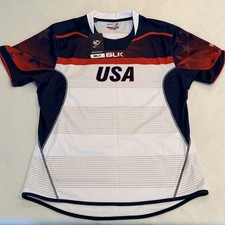 BLK USA Rugby 7s Olympic 2016 Home Jersey Size L Red White Navy NWT