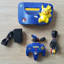 Nintendo 64 Konsole Pokemon Pikachu Edition Blau Gelb + Controller PAL (GUT)