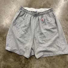 90s Vintage Champion Gray Sweat Shorts Embroidered Logo Athletic 6 Inseam L