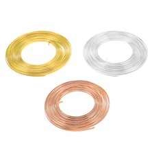 3pcs Flat Aluminum Wire 3mm Jewelry Making Flexible Wire- Bendable Metal Cord