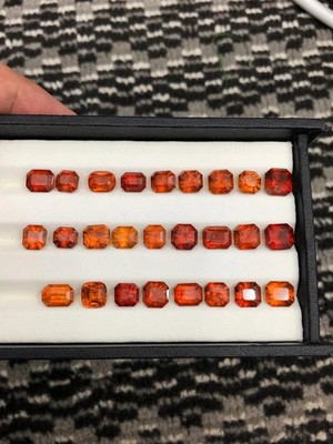 Natural 100 Ct Orange Sapphire GIE Certified Mix Cut Loose Gemstone Lot