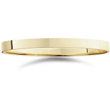 2mm Flat High Polished Wedding Band Solid 14K Yellow Gold Thing