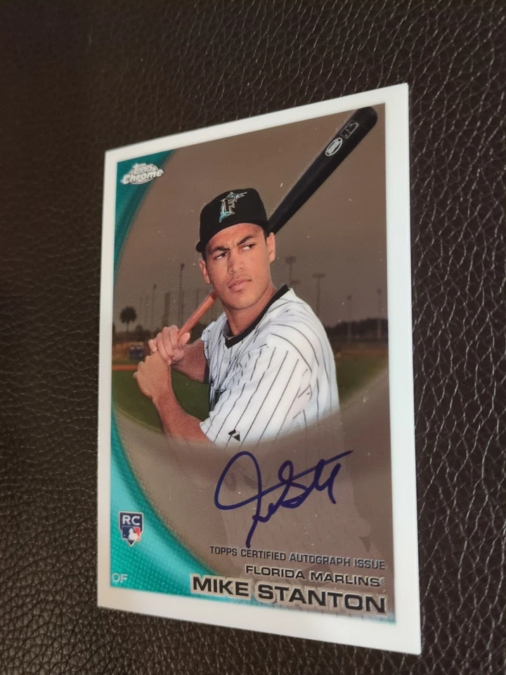 2010 Topps Chrome Mike Giancarlo Stanton On Card Autograph Rookie #190 Nice RC - Image 4 of 4