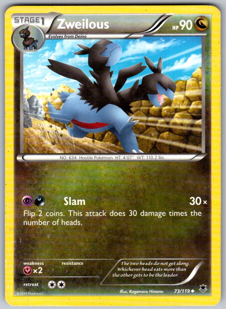 2014 Zweilous 73/119 Pokemon Phantom Forces UC