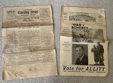 Vintage ORIGINAL  Newspapers 1926 NOTTINGHAM Evening News  STRIKE & FORWARD 1935