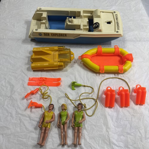 Vintage Fisher Price Adventure People #310 Sea Explorer - Dolphin/ Sea Sled