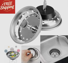 2 Pack Kitchen Sink Drain Stopper Basket Strainer Stainless Steel Waste Plug
